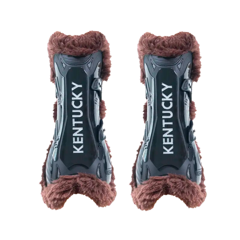 Kentucky Horsewear - Guêtres ouvertes mouton marron vegan Bamboo Elastique noir x2 | - Ohlala