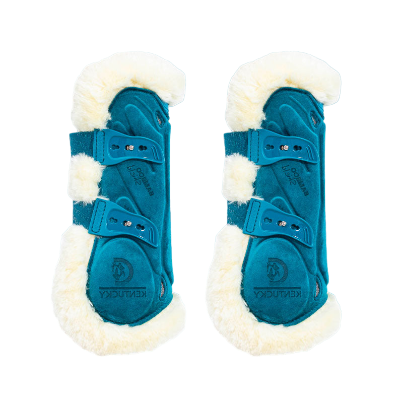 Kentucky Horsewear - Guêtres ouvertes mouton vegan Bamboo Elastic Velvet émeraude | - Ohlala