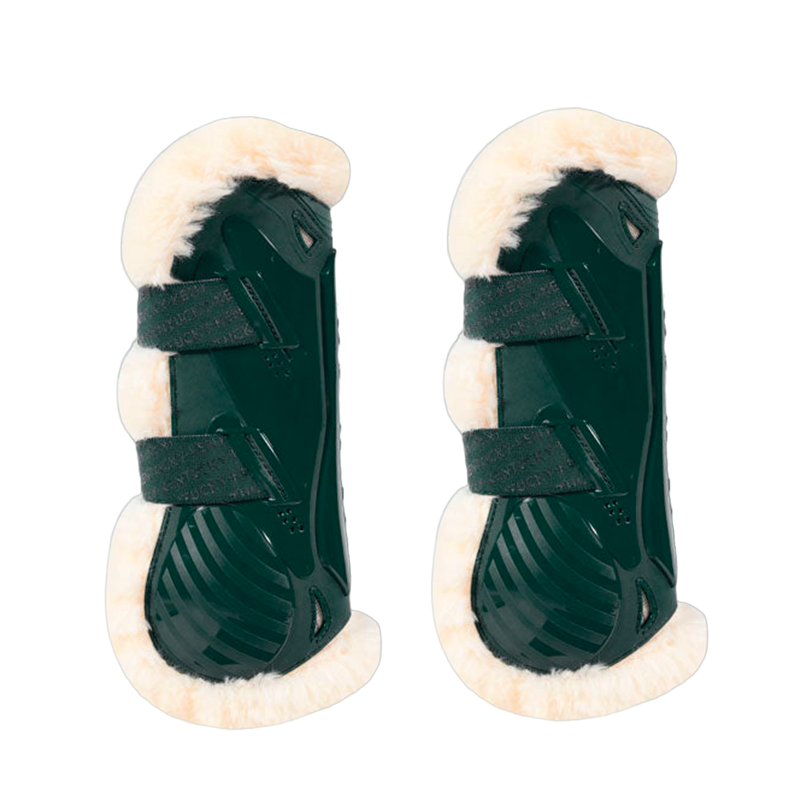 Kentucky Horsewear - Guêtres ouvertes mouton vegan Bamboo Elastic vert foncé x2 | - Ohlala