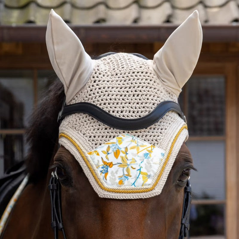 Kentucky Horsewear - Hoed voor paarden Wellington Velvet Printing lentebladeren fluistert bruin/ wit