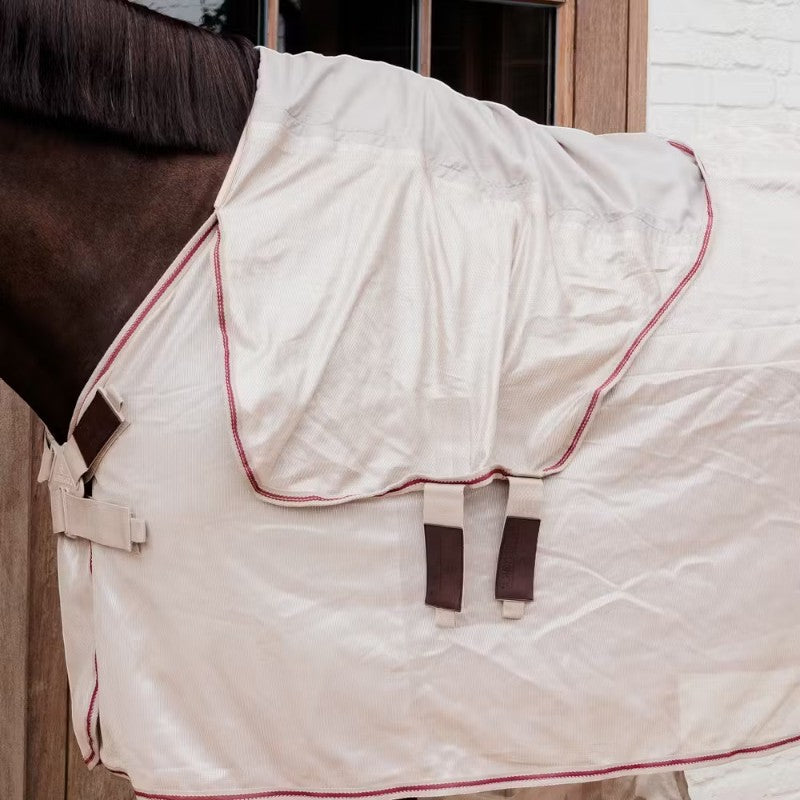 Kentucky Horsewear - Couverture anti-mouches Comfort Classic beige/ bordeaux | - Ohlala