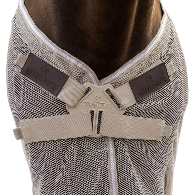 Kentucky Horsewear - Couverture anti-mouches avec protection ventrale Comfort beige | - Ohlala