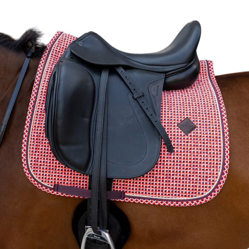 Kentucky Horsewear - Trainingsmatte Velvet Printing rot kariert