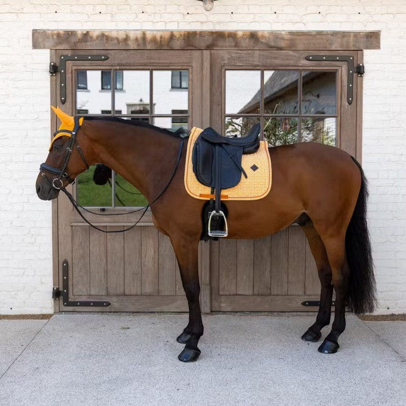 Kentucky Horsewear - Dressuurmat Velvet Printing vlaggen oranje