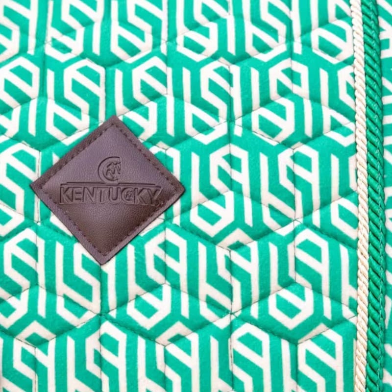 Kentucky Horsewear - Dressuurmat Velvet Printing doolhofcijfer groen/ wit