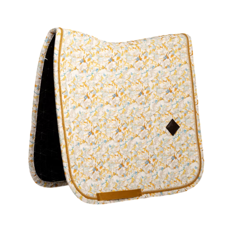 Kentucky Horsewear - Dressurmatte Velvet Printing Frühlingsblätter Flüstern braun/ weiß