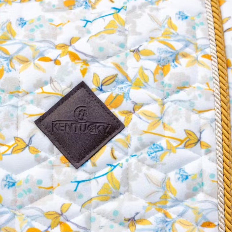 Kentucky Horsewear - Dressurmatte Velvet Printing Frühlingsblätter Flüstern braun/ weiß
