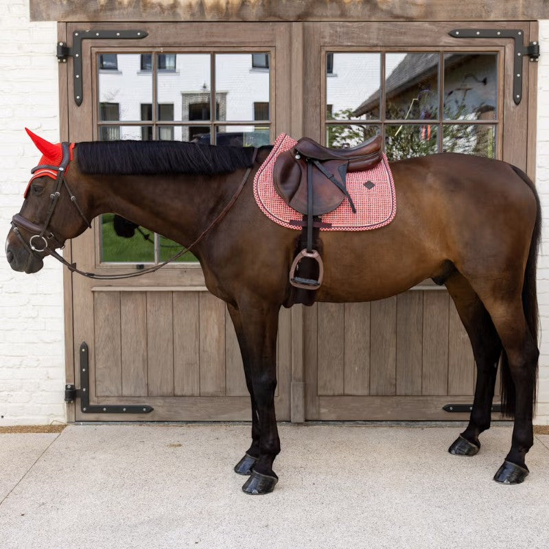 Kentucky Horsewear - Sattelunterlage Velvet Printing rot kariert