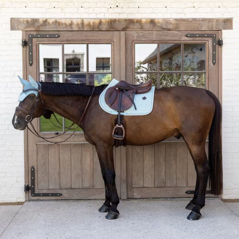 Kentucky Horsewear - Sattelunterlage Velvet Druckflaggen hellblau