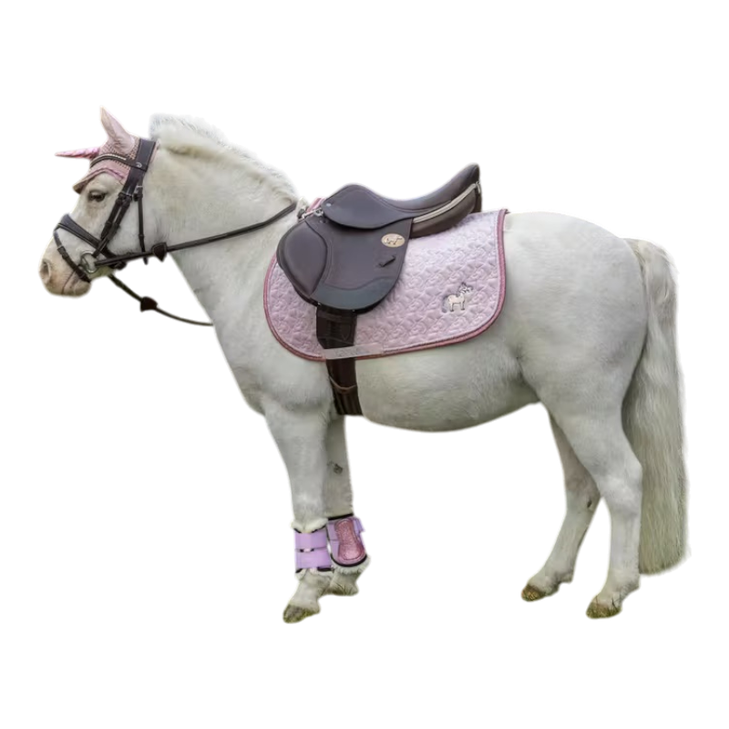 Kentucky Horsewear - Dressuurtapijt eenhoornhoofd met zachte roze glitters