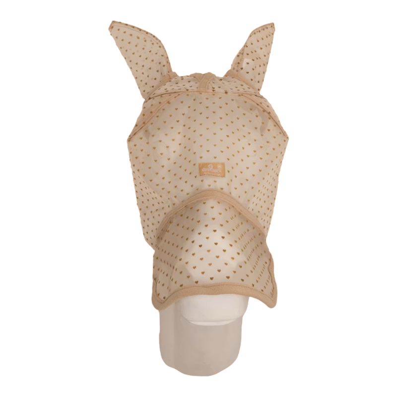 Kentucky Horsewear - Masque anti-mouches Heart avec oreilles et nez beige | - Ohlala