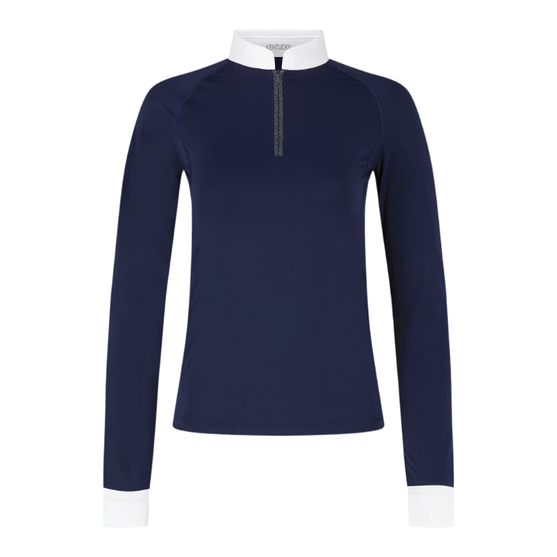 Kentucky Horsewear - Dameswedstrijdpoloshirt met lange mouwen Classic marine