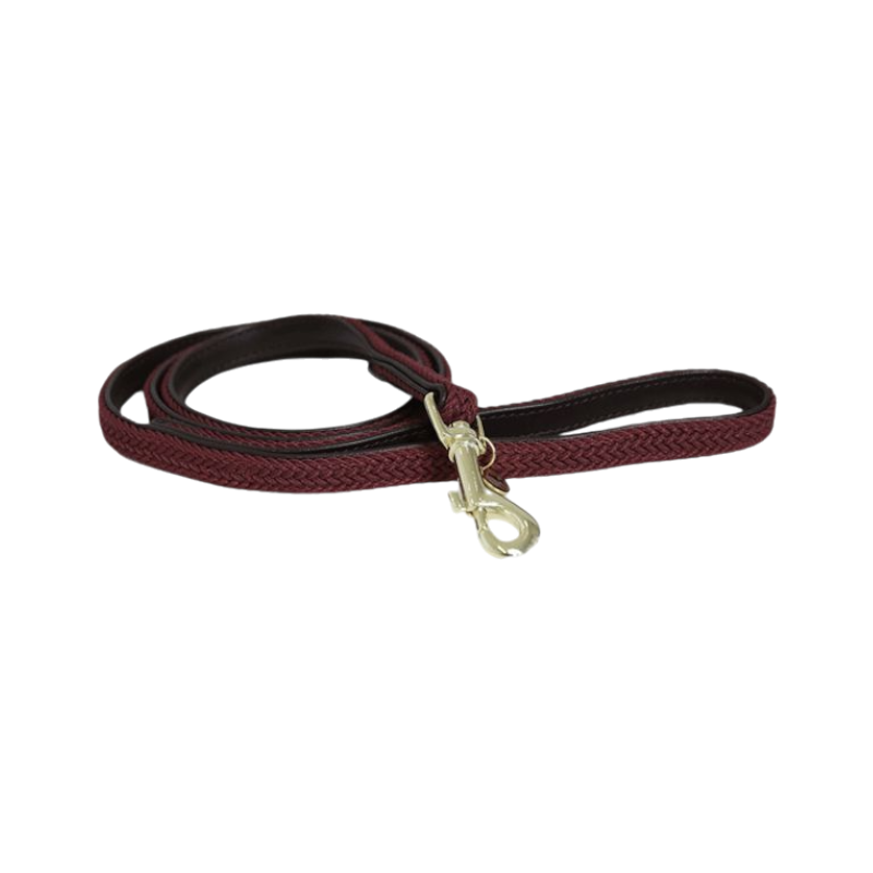 Kentucky Dogwear - Laat in gevlochten nylon vergulde nylon 200 cm bordeaux