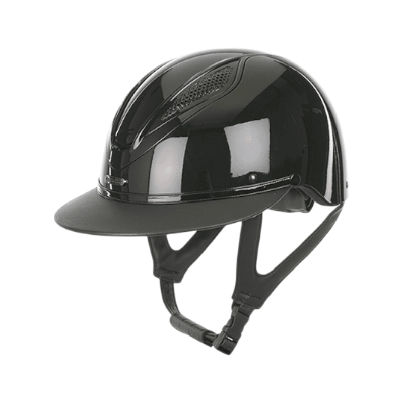 Lami-cell - Casque d'équitation Lucia noir brillant/ cuir | - Ohlala