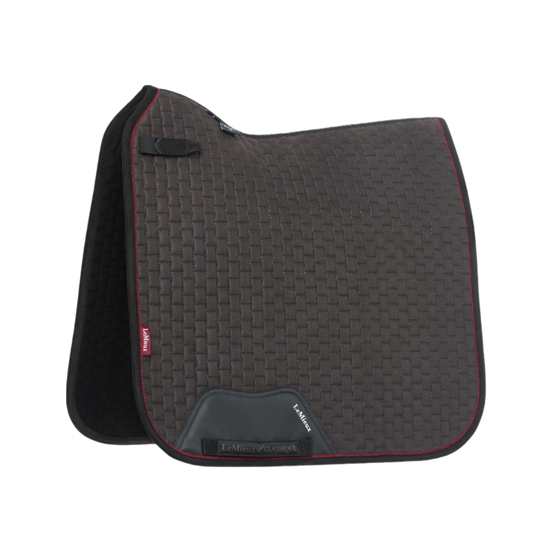 Lemieux - Tapis de dressage Square en suédine Cinder gris/ bordeaux | - Ohlala