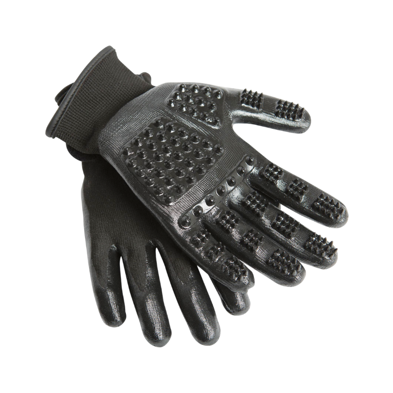 Lemieux - Gants de pansage Hands On noir | - Ohlala