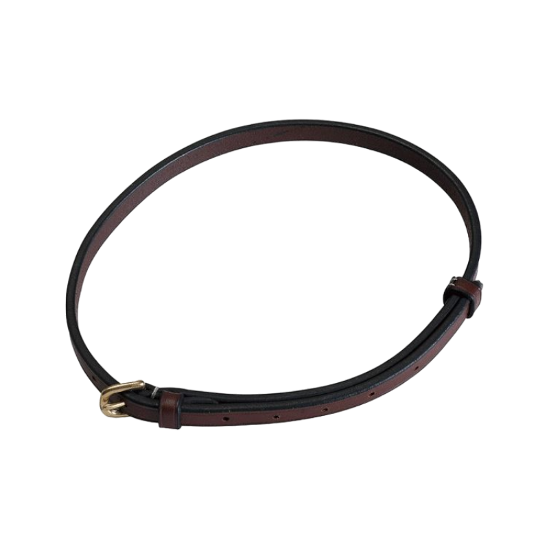 Eric Thomas - Lanière pour muserolle combinée havane 12 mm | - Ohlala