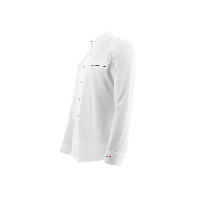 Le Sabotier - Polo manches longues homme Emile blanc | - Ohlala