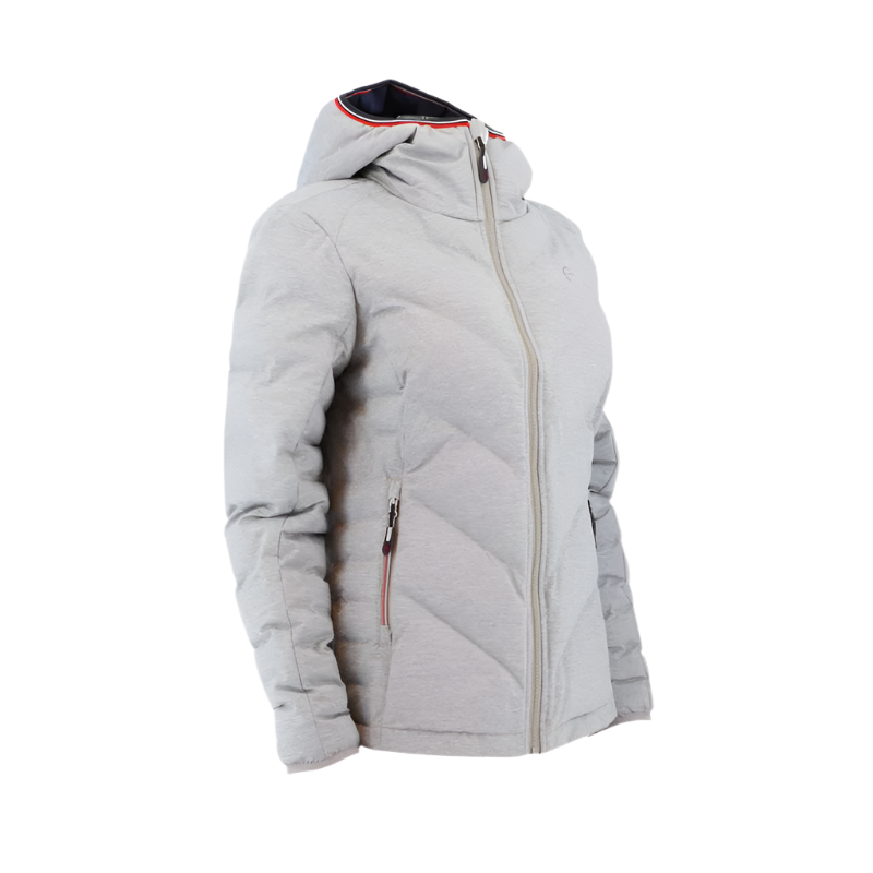Equithème - Veste matelassée manches longues femme Lara gris chiné | - Ohlala