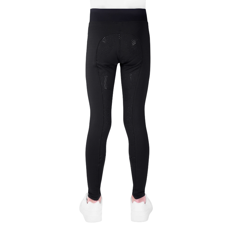 Equithème - Legging d'équitation junior Flora noir | - Ohlala