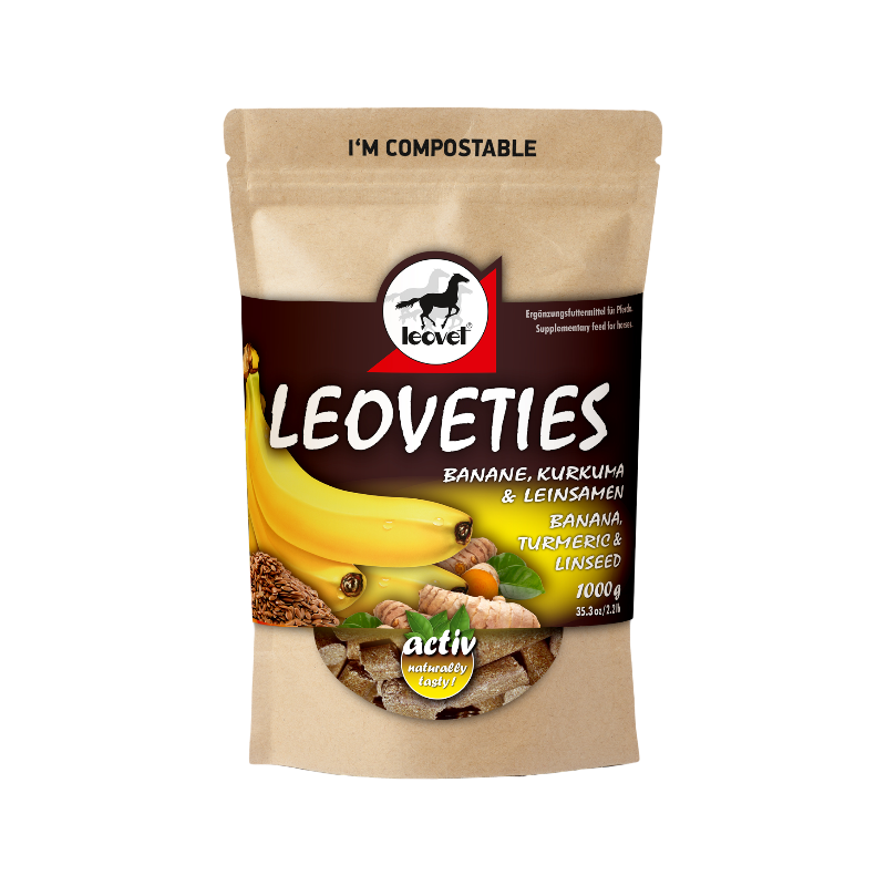 Leovet - Friandises pour chevaux Leoveties banane curcuma et graines de lin