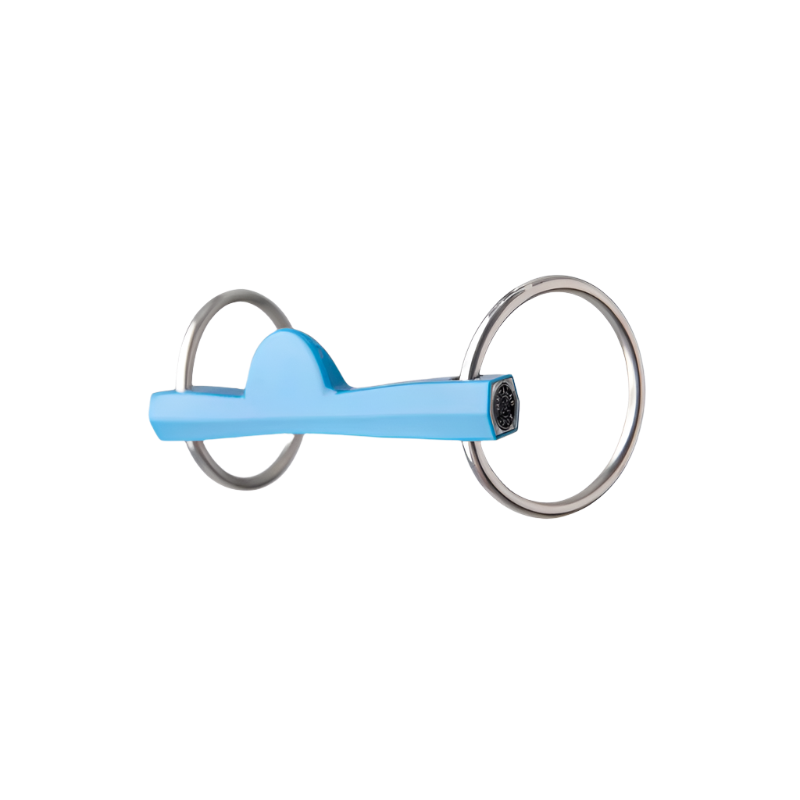 Metalab - Mors Flexi droit demi-lune deux anneaux bleu | - Ohlala
