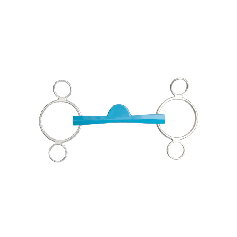 Metalab - Mors réglable Flexi droit demi-lune trois anneaux bleu | - Ohlala