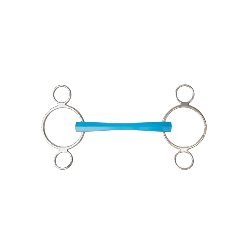 Metalab - Mors réglable Flexi droit trois anneaux bleu