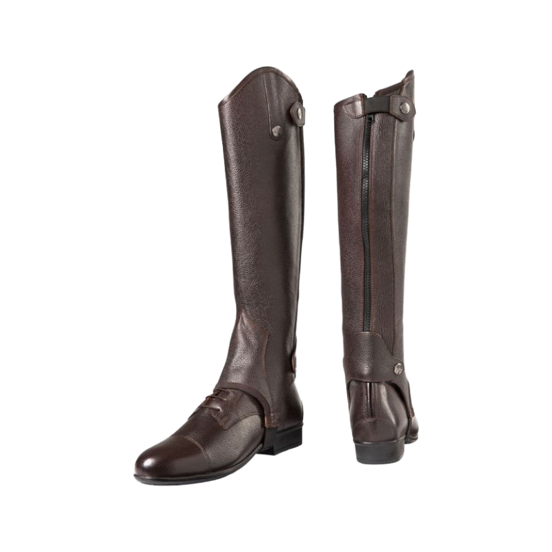 Equithème - Mini-chaps Primera cuir grainé brun | - Ohlala