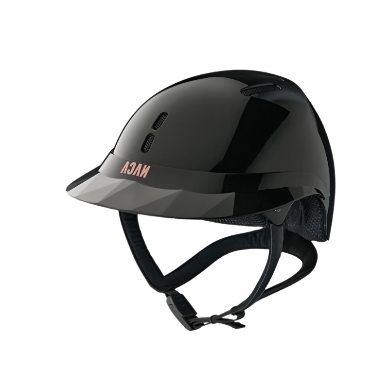 NACA - Casque d'équitation Gravity S visière polo brillant noir onyx | - Ohlala