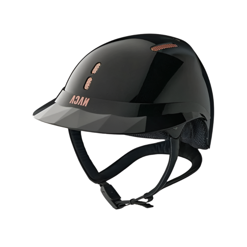 NACA - Casque d'équitation Gravity S visière polo brillant noir onyx/ rose gold | - Ohlala