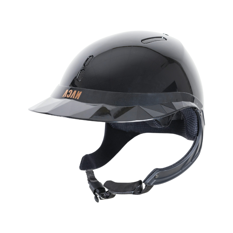 NACA - Casque d'équitation Gravity TR visière polo noir brillant | - Ohlala