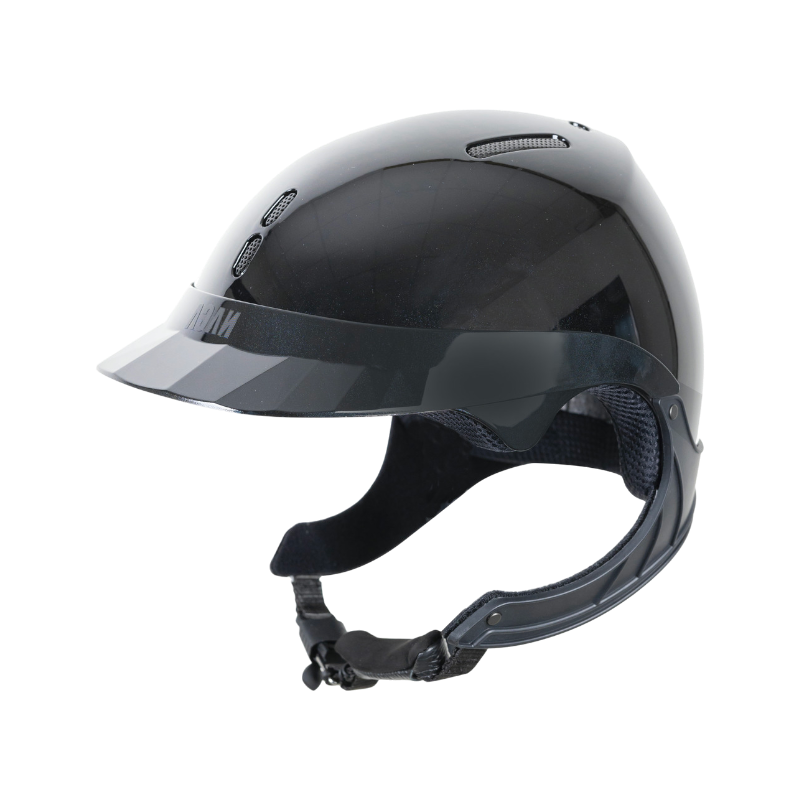NACA - Casque d'équitation Gravity TR visière standard noir brillant | - Ohlala