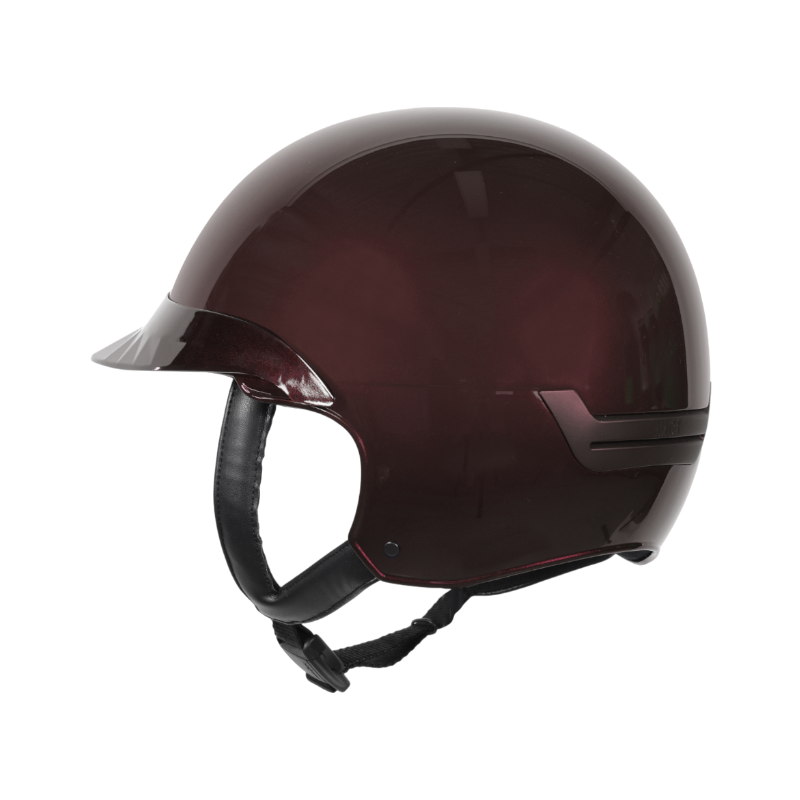 NACA - Paardrijhelm met vizier polo Comète S pruim glanzend