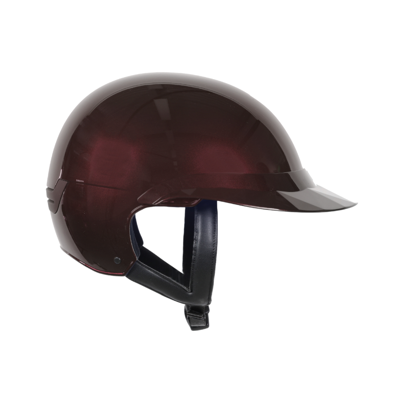 NACA - Paardrijhelm met vizier polo Comète S pruim glanzend