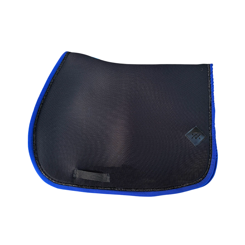 Oxxer - Tapis de selle Mesh noir/ bleu roi paillettes noires | - Ohlala