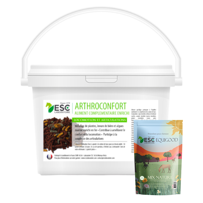 ESC Laboratoire - Voedingssupplementenpakket Arthroconfort + Equigood Mix lekkernijen