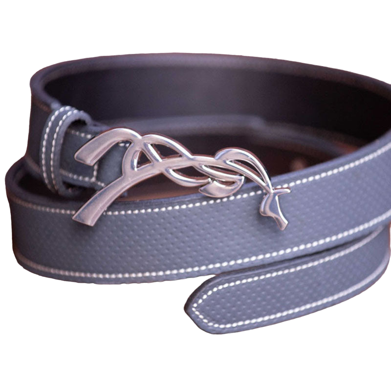 Pénélope - Ceinture femme Signature cuir perforé bleu | - Ohlala