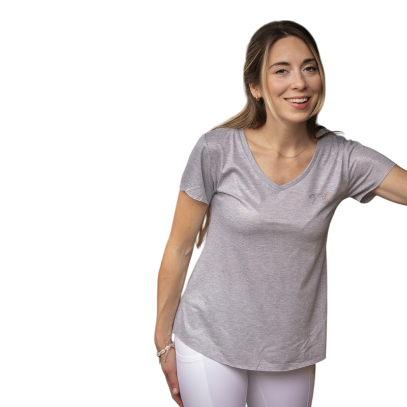 Pénélope - T-shirt manches courtes femme Juline gris | - Ohlala