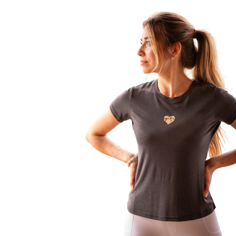 Pénélope - T-shirt manches courtes femme Lovely gris anthracite | - Ohlala