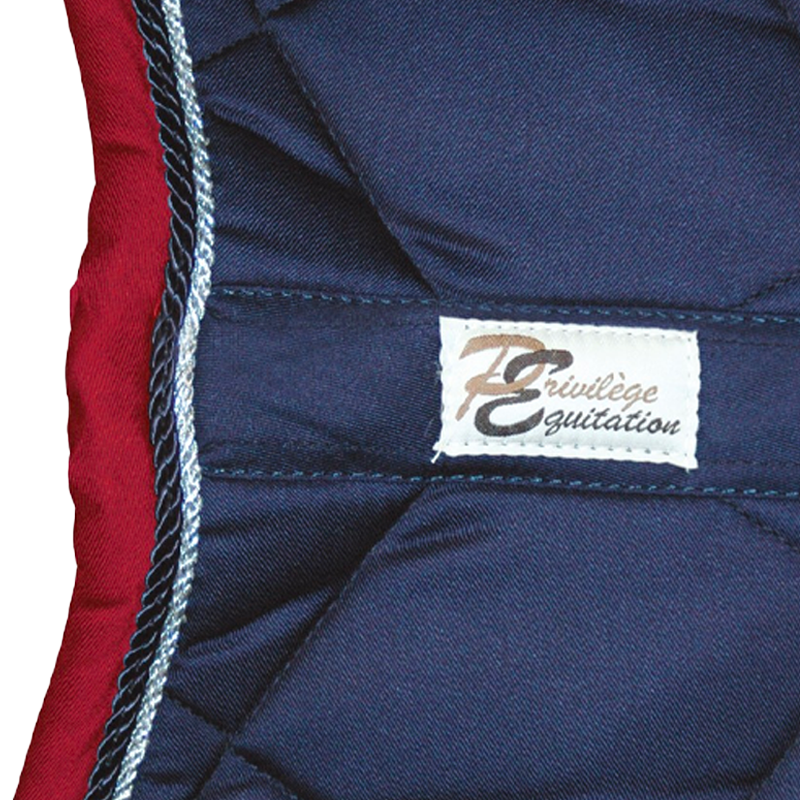 Privilège Equitation - Tapis de selle Palm Beach marine/ argent/ rouge | - Ohlala