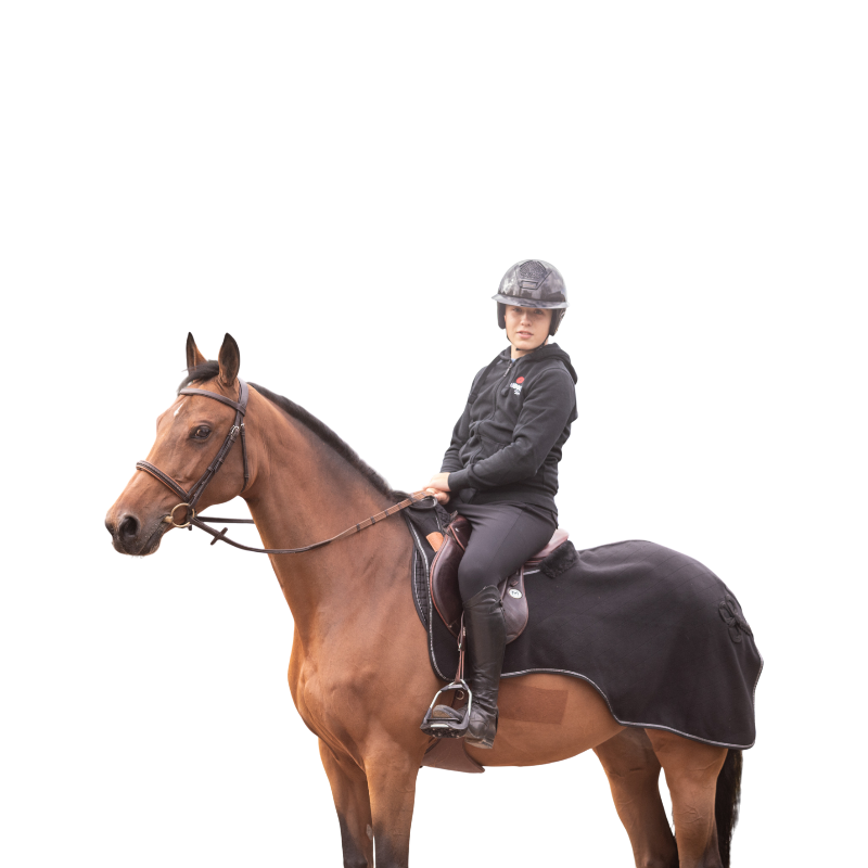 Paddock Sports - Zwarte diagonale fleece deken