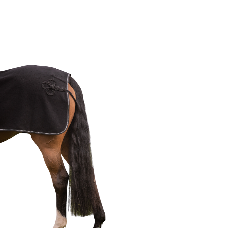 Paddock Sports - Zwarte diagonale fleece deken