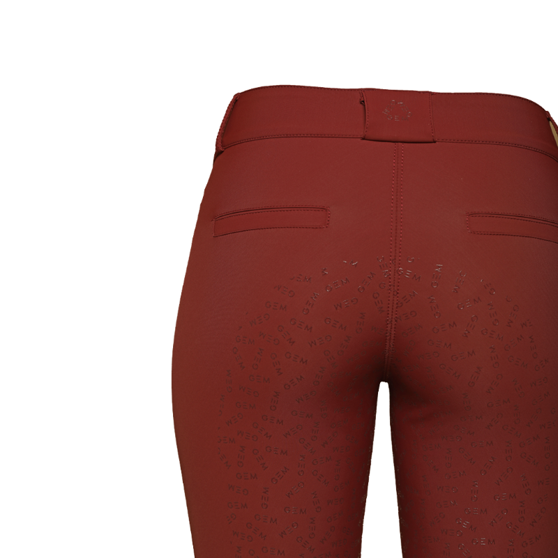 GEM - Pantalon d'équitation femme John full grip bordeaux