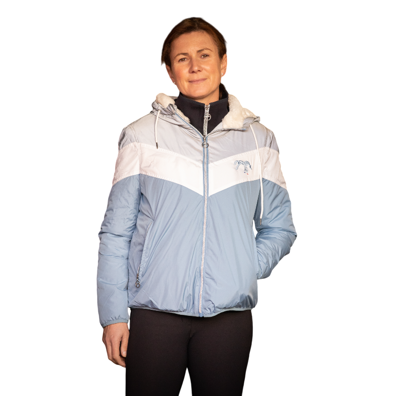 Pénélope - Blouson à capuche Lecciblock bleu artic | - Ohlala