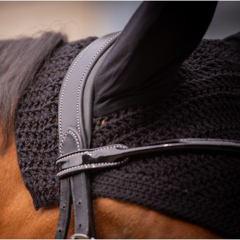 Pénélope - Bonnet pour chevaux coton noir | - Ohlala