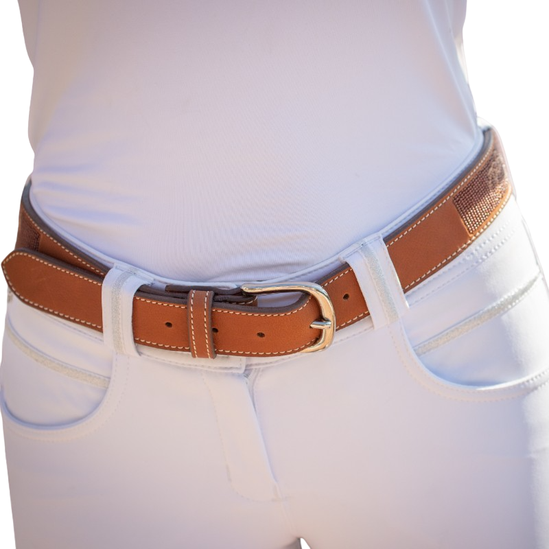 Pénélope - Ceinture femme Pearlog cognac/ caramel | - Ohlala