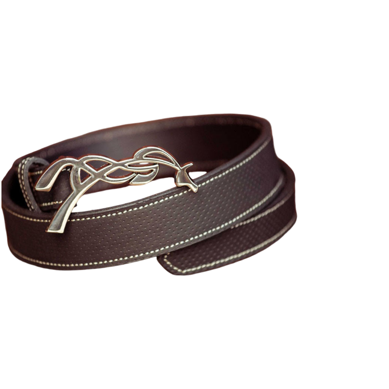 Pénélope - Ceinture femme Signature cuir perforé noir | - Ohlala
