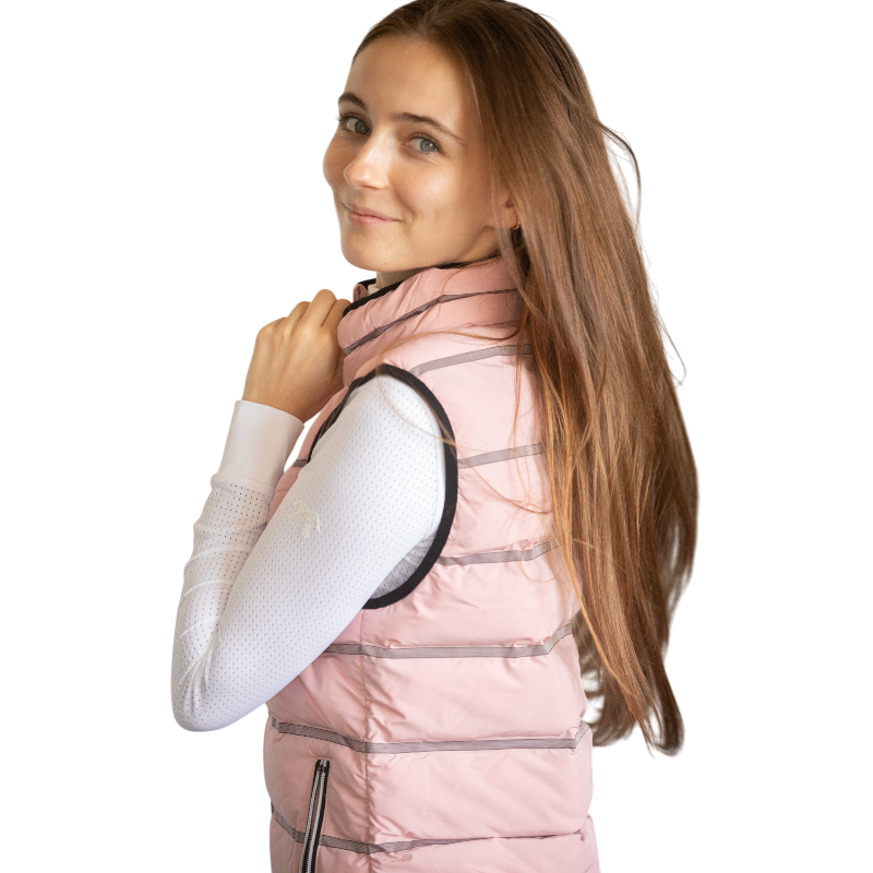 Pénélope - Doudoune sans manches femme Anouck rose poudré