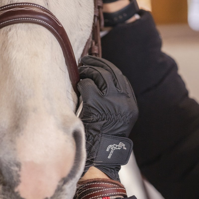 Eden by Pénélope - Gants d'équitation enfant Lyoni noir | - Ohlala